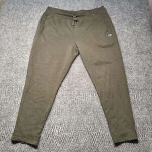 Champion Womens Jogger Sweat Pants Thick Elastic Waist Army Green Size XXL